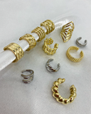 Ear cuff variados diseños enchapado en oro 14k acero inoxidable (Precio por unidad)