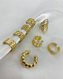 Ear cuff variados diseños enchapado en oro 14k acero inoxidable (Precio por unidad)