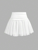 Falda unicolor con malla