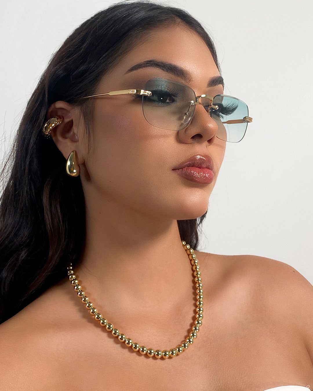 Gafas de sol cuadradas sin marco de metal