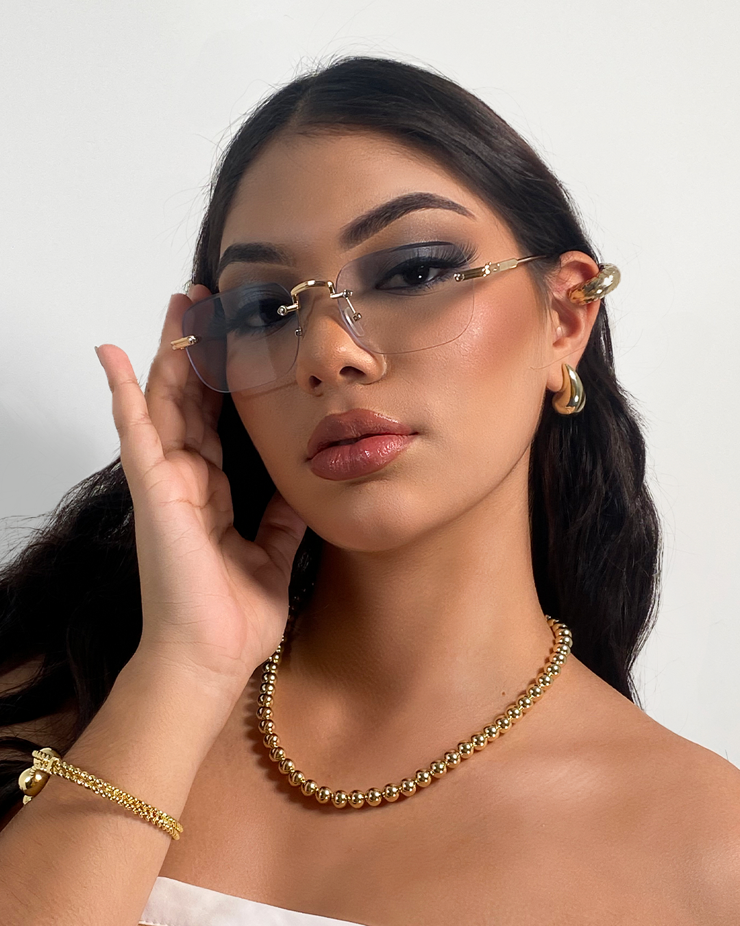 Gafas de sol cuadradas sin marco de metal