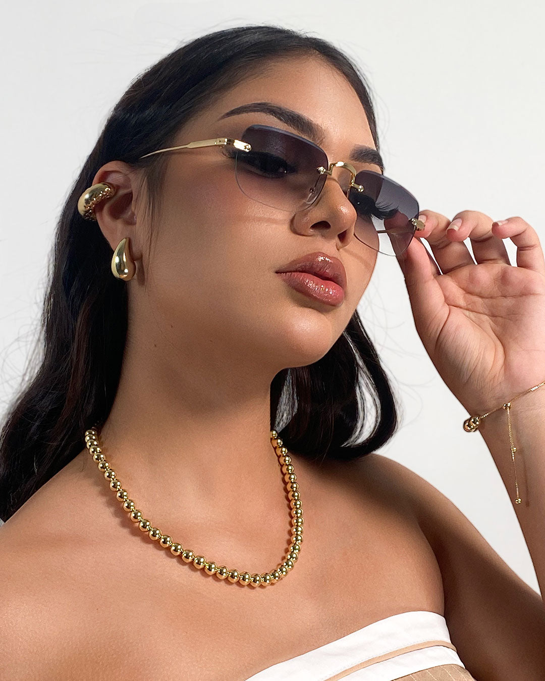 Gafas de sol cuadradas sin marco de metal