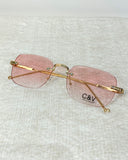 Gafas de sol cuadradas sin marco de metal