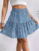 Falda estampada con volado
