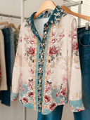 Camisa manga larga con estampado floral
