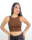 Crop tops with neckline