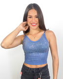 Crop tops with glitter