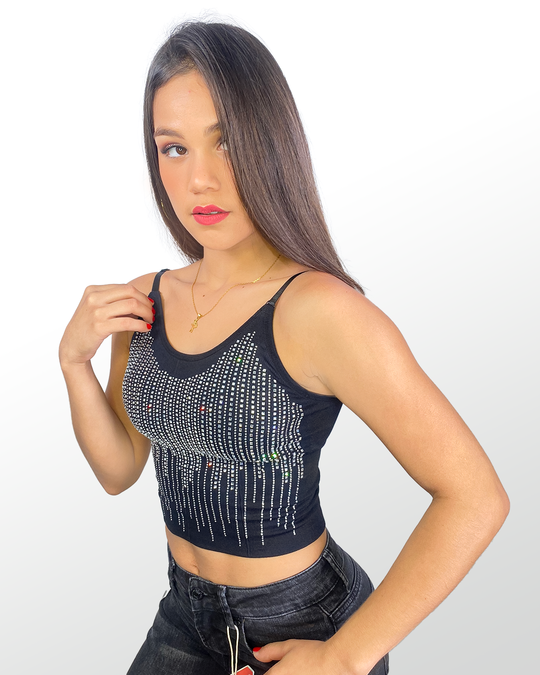 Crop tops con brillantes