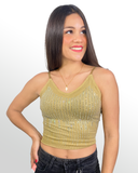 Crop tops con brillantes