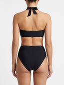 Conjunto traje de baño estampado talle alto