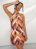 Vestido estampado corto