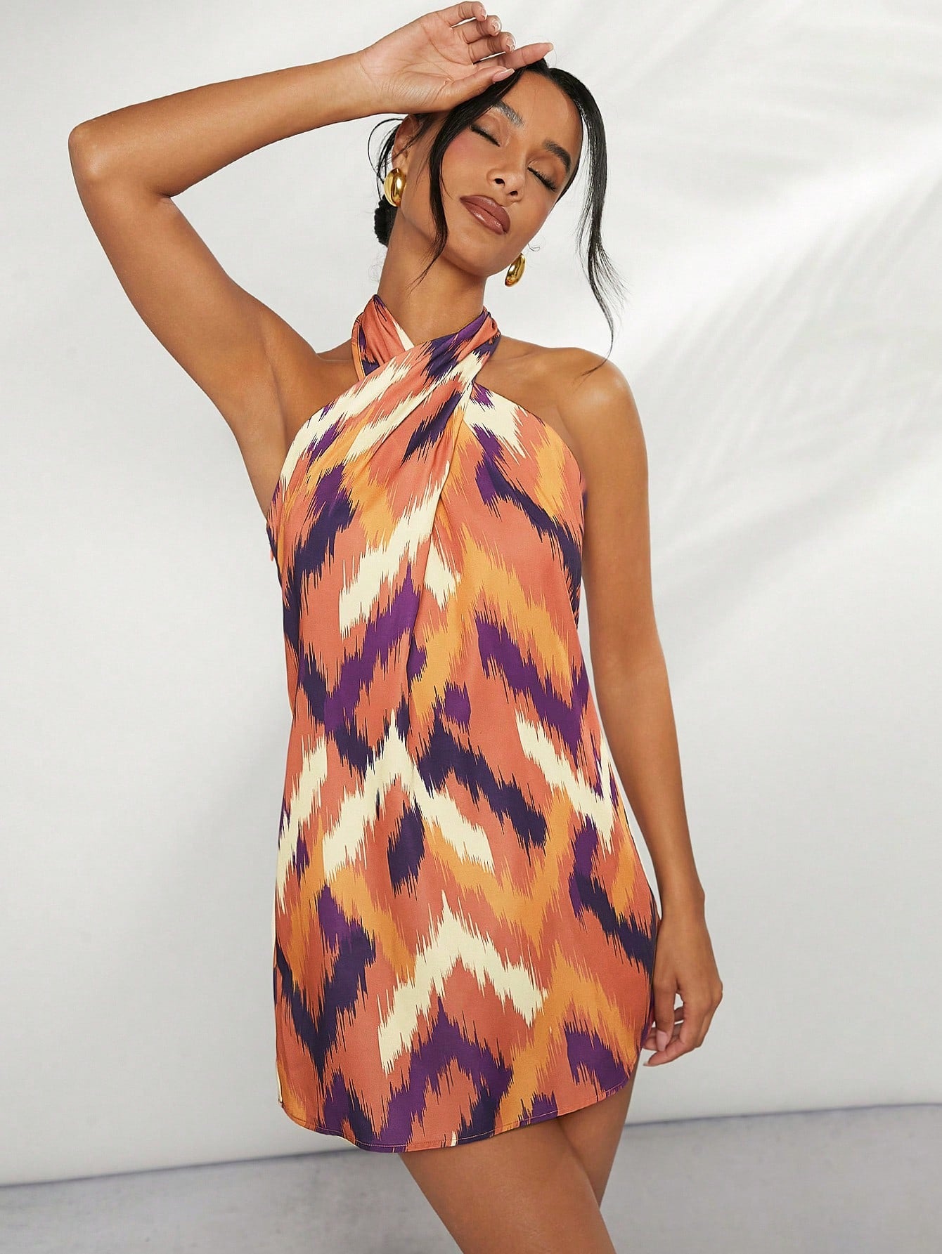 Vestido estampado corto