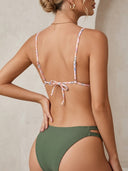 Conjunto de bikini con pieza superior estampada