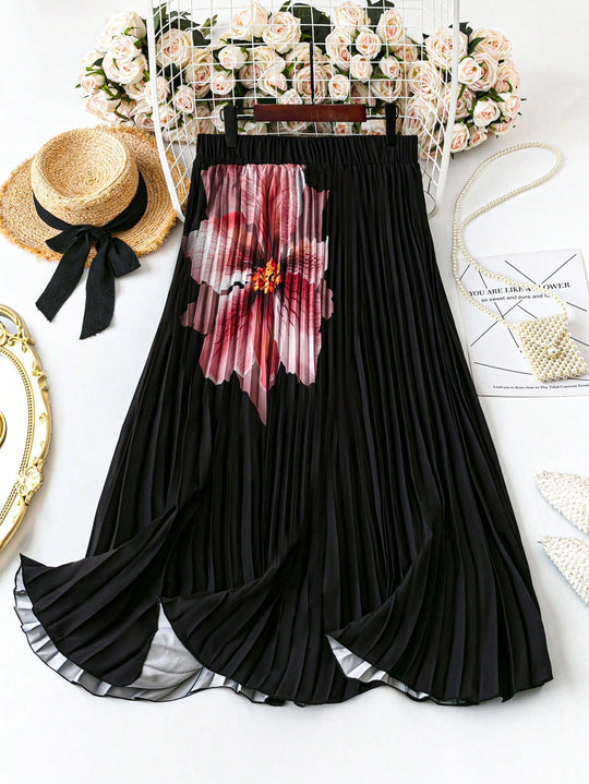 Falda plizada con estampado