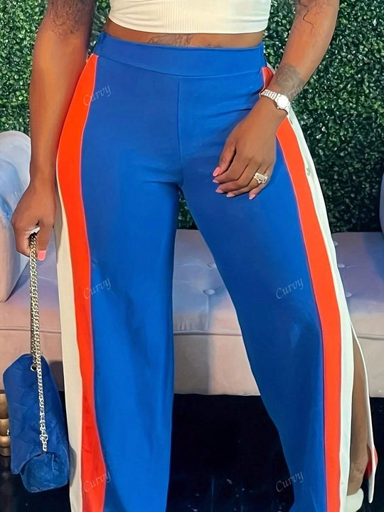 Pantalon largo con abertura lateral