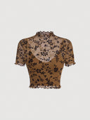 Crop tops de malla con forro