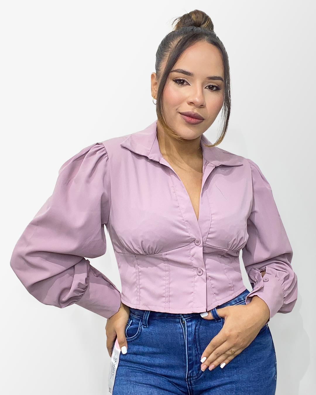 Camisa manga bombacha