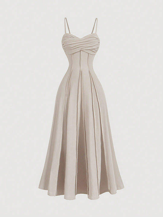 Vestido con diseño patwork de punto, unicolor con detalle de nudo delantero