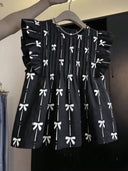 Blusa de manga corta con estampado de lazos