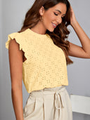 Blusa Shein con bordado con ojal de maga mariposa
