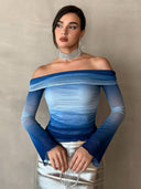 Blusa corte princesa estampado en degradado