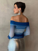 Blusa corte princesa estampado en degradado