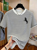 Franela a Rayas con Estampado de Unicornio - Estilo Casual y Fresco