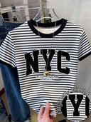 Franela a Rayas con estampado de NYC