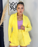 Set de 3 piezas blazer, shorts y tops