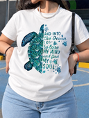 Franela unicolor con diseño grafico grande