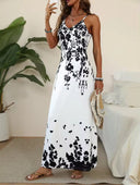Vestido largo de tirante estampado