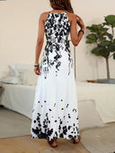 Vestido largo de tirante estampado