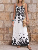 Vestido largo de tirante estampado