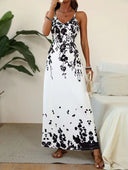 Vestido largo de tirante estampado