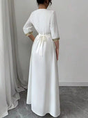 Vestido de mujer con parches de lentejuelas y decoración de flecos (SIN CINTURON)