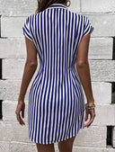 Vestido corto a rayas