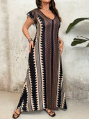 Vestido comodo holgado con estampado manga corta