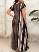 Vestido comodo holgado con estampado manga corta