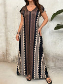 Vestido comodo holgado con estampado manga corta