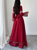 Vestido largo manga larga con estampado (SIN CINTURON)