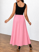Vestido de tirante en dos tonos