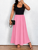 Vestido de tirante en dos tonos