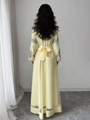 Vestido largo manga larga con estampado (SIN CINTURON)
