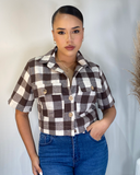 Camisa de cuadros corta