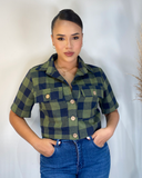 Camisa de cuadros corta