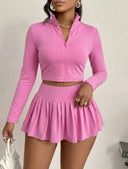 Conjunto deportivo de sueter y falda short