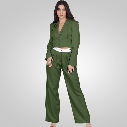 Conjunto de blazer y pantalon palazo
