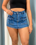 Falda Shorts jeans tipo cargo