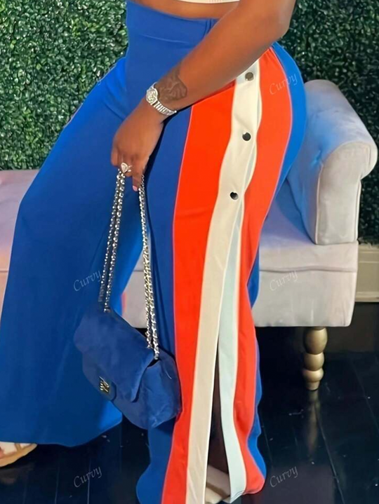 Pantalon largo con abertura lateral