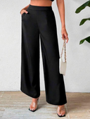 Pantalon ancho casual de mujer con bolsillos